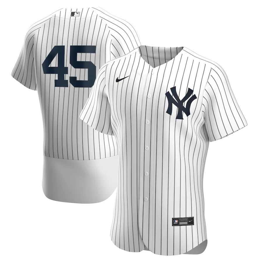 Mens New York Yankees #45 Gerrit Cole Nike White Home Authentic Player MLB Jerseys